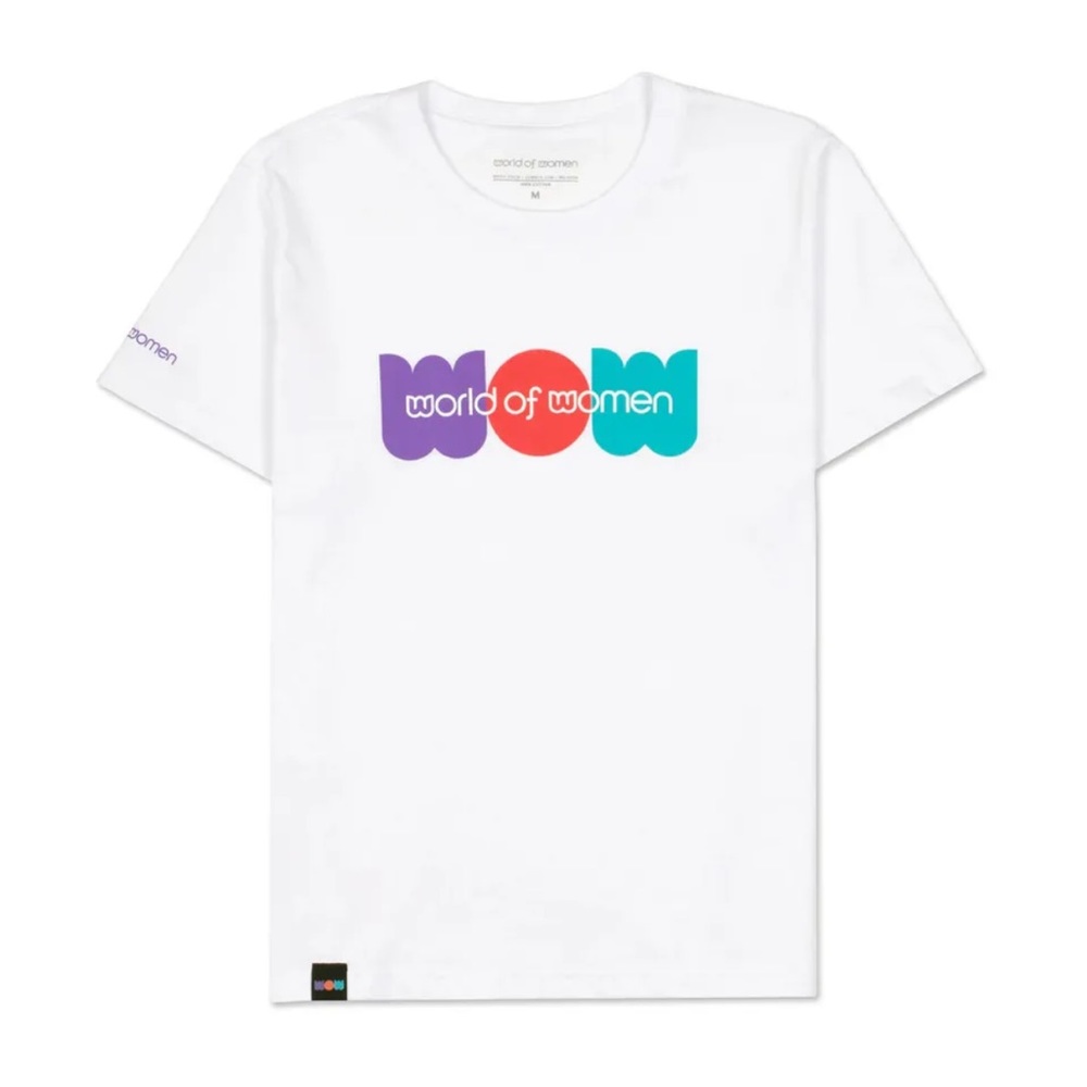World of Women WOW T-shirt White Large 100% Cotton. Exclusive.